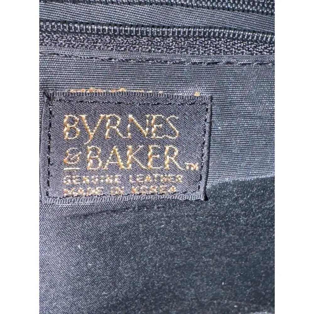 VTG Byrnes & Baker Handbag Snap Clutch Shoulder Strap Black Leather‎ Embellished